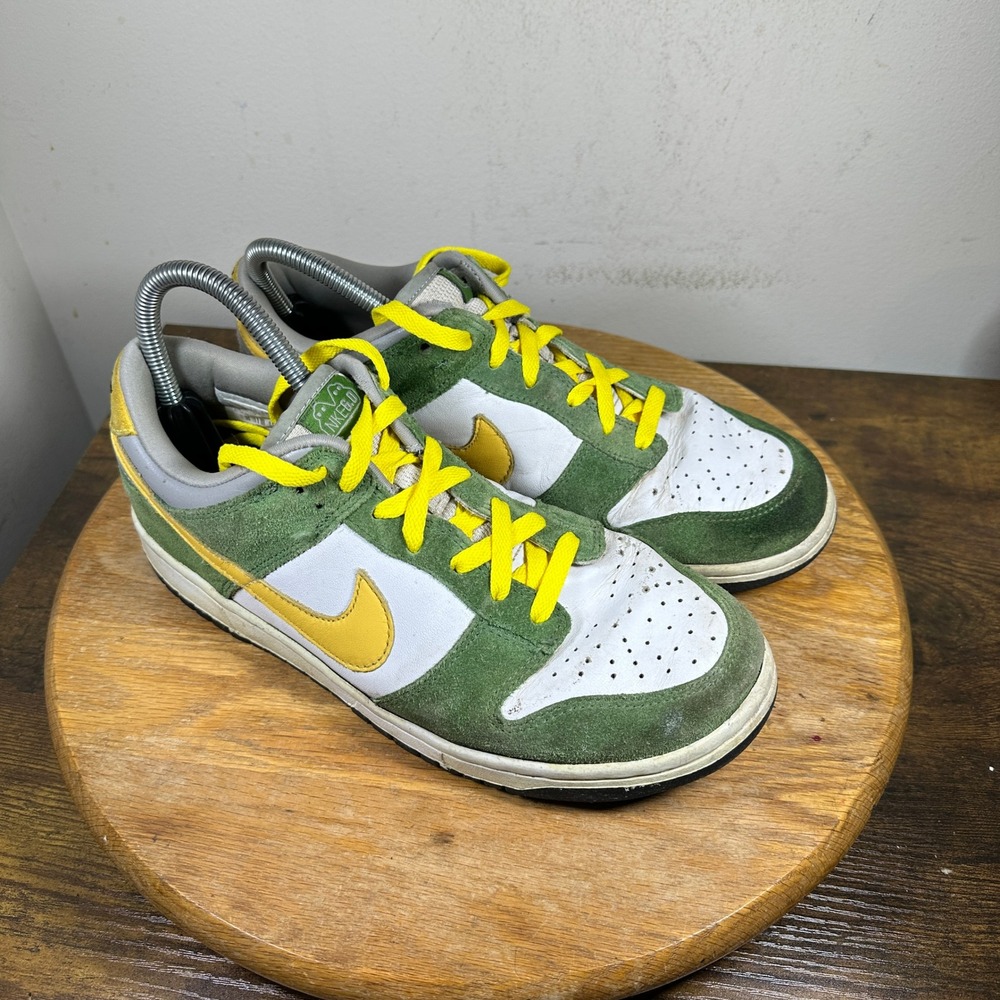 Nike Dunk Low Dijon Tree Line Green White Yellow Mens Sz 8 313439-131